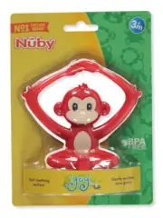 Nuby Baby Silicone Monkey Teether - red, one size