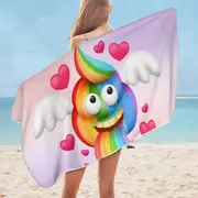 Rainbow Poo Microfiber Beach Towel