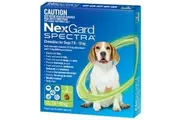 NexGard SPECTRA Flea, Tick & Heartworm for Dogs 7.6-15kg - Green - 3 Pack