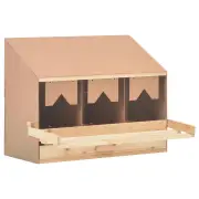 Chicken Laying Nest 3 Compartments 72x33x54 cm Solid Pine Wood