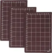 FwQoFvk 3Pcs Magnetic Shim with Card Size Grids, Black Magnetic Cutting Pads, Reusable Embossing Machine Pads, Die Cutting Machine Accessories for Dies 22.6x15.3cm