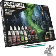 The Army Painter, GameMaster: Wilderness Adventures Role-playing Paint Set Combo, 15 x 18 ml Warpaints Fanatic Acrylic Paints, 1 GameMaster Drying Brush, 1 Snap-Fit Hard Plastic Witch Miniature