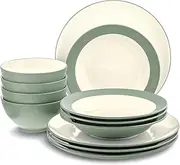 Noritake Colorwave Green 12-Piece Coupe Dinnerware Set, Service for 4