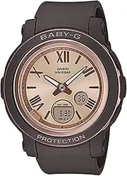 [Casio] BABY G DUO S/WTCH, ALARM,100M WR ROSE GOLD FACE/BROWN RES BAND