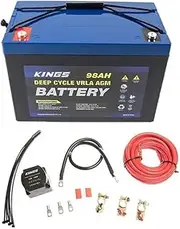 Adventure Kings 98AH AGM Deep Cycle Battery + Dual Battery System Smart Isolator