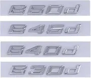 BHUTMPJK 3D ABS Letters Car Trunk Badge Emblem 630d 640d 645d 650d 730d 740d 745d 750d 760d Logo Fit for BMW GT G32 F01 F12 G70 Accessories(Chrome Silver,645d)