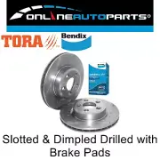 Front Drilled Slotted Disc Rotors Bendix Brake Pads for BF FG XR6 Turbo XR8 V8