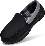 [MIXIN] Men's Cozy Moccasin Slippers Anti-Skid Slip On House Slippers with Memory Foam