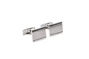 Geoffrey Beene Metal Alloy Silver Rectangle Men's Formal Attire Cufflink