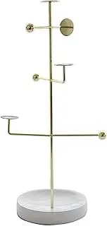ZHZXBDGQ Multifunctional Jewelry Stand Gold Tiered Tabletop Necklace Holder Display Bedroom Rings Holder Jewelry Displayer (Color : Gold)