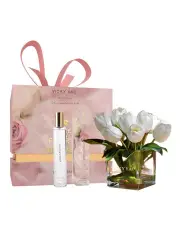 [Vicky Yao] Exclusive Design Faux Tulips Arrangement & White Ginger Fragrance 50ml