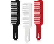 3 Pack Barber Combs Clipper Comb Flat Top Clipper Comb Hair Cutting Combs Great for Clipper-cuts and Flattops (Black, White, Red)