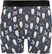 [ZZXXB] Llama Be Happy Mens Boxer Briefs Stretch Breathable Underwear Fly Front with Pouch S-XXL