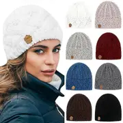 Rhafayre Unisex Women Men Wool Ski Knitted Hat Winter Warmer Snowboard Hat Cap light grey