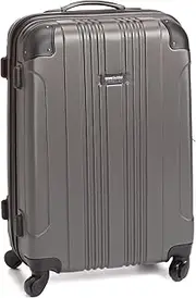 [Kenneth Cole REACTION] Out of Bounds Lightweight Hardshell 4-Wheel Spinner Luggage, Charcoal, 24-Inch Checked, Out of Bounds