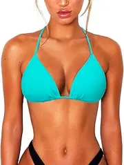 [OZICERD] String Bikini Tops for Women Bathing Suit Swim Tops Sexy Triangle Bikini Top Black