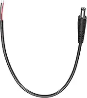 uxcell DC Power Pigtails Cable, 5.5mm x 2.5mm Male Barrel Plug Connector to Bare Wire Open End 25cm for CCTV Camera, DVR, LED Strip