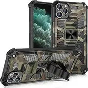 rojarou for iPhone 11 Pro Max Case Camouflage [Military Grade Protective] [Drop Tested Cover] [Built-in Kickstand] Heavy Duty Shockproof Sturdy Phone Case for iPhone 11 Pro Max,Army Green