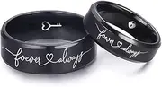 [AONEW] Lock Key Couple Ring Love Always Promise Wedding Band Stainless Steel Ring 6mm 8mm Comfort Fit Size 6-13