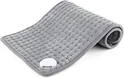 3 Sizes Electric Heating Pad for Back Pain Relief Therapy Warmer Mat Neck Shoulder Back Pain Relief Machine Washable Polyester(30x60cm) Grey