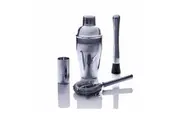 4pc Salt & Pepper Bond Cocktail Set Stainless Steel Bartender Mixing Kit Silver