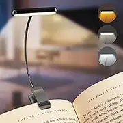 Book Light, [Adapter Included] Rechargeable Book Lights for Reading at Night in Bed with 3 Color & 10 Brightness Dimmable, Flexible Gooseneck Small Clip on Reading Light for Kids - 1 Pack/Black