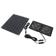 Solar Exhaust Fan Kit 20W Double Switch Control Solar Panel Cooling US