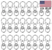 New Lot 50 100 300 Metal Lanyard Hook Swivel Snap Lobster Clasp Clips Silver LK