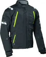 DANE Elling waterproof Motorcycle Textile Jacket, black-yellow, Size 62 for Men Black Yellow