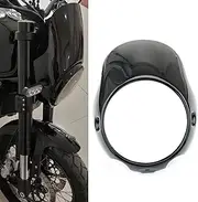 FINMOKAL 8" Headlight Fairing Windshield Cover Glossy Black For Triumph Bonneville T100