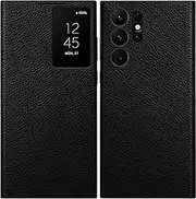 [TECSHINE] High-end Smart Leather Case for Samsung Galaxy S22 Ultra Flip/Suspend/Answer the Call Smartly/Samsung S22 Ultra Phone Case[SM-S908B]