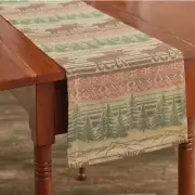 Moose Jacquard Forest Rustic Country Cabin Table Runner 36” Christmas