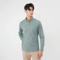 在飛比找momo購物網優惠-【GIORDANO 佐丹奴】男裝輕薄彈力長袖襯衫(70 綠色