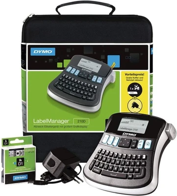 Dymo Labelmanager 210D Kitcase Desktop Label Printer Qwerty Keyboard Black/Silve