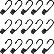 15 Pcs 3/8 Inch Plastic-Coated Bungee Shock Cord Hook Spiral Wire Hooks End
