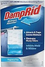 DampRid Fragrance Free Hanging Moisture Absorber, 16 oz., 3 Pack - Eliminates Musty Odors for Fresher Air, Ideal Moisture Absorbers for Closet, 14% More Moisture Absorbing Power*