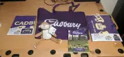 RARE Cadbury WORLD Promo Gift Bundle Lot - Apron Tote Stuffed Animal Tea Towel