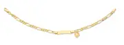 9kt Yellow Gold Silver Infused ID Heart Charm Bracelet