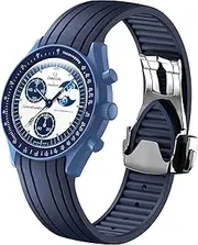 [REBANDACE] Strap for Omega x Swatch MoonSwatch Watch 20mm,Folding Buckle Matte Finish Strap Compatible Omega Swatch Moonswatch Speedmaster,Curved No Gap Replacement Strap fo Swatch Omega Men Women
