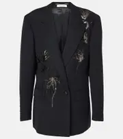 [Jacques Wei] Jacques Wei Double-breasted sequined wool blazer AU 12 black