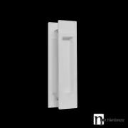 1 Pair White Finish Rectangle Flush Pulls (150 x 38mm) - Sliding Door Handles