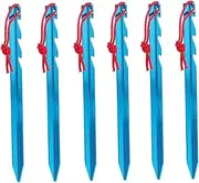 GOOHOCHY 6PCS Adjustable Aluminum Alloy Ground Nail Stakes for Camping Tents Durable Tent Pegs for Outdoor Use Lightweight and Easy to Operate and Ropes