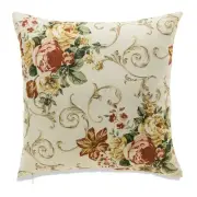 Muted Colored Flowers On White With Microgel Feather-Like Insert Pillow