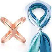 [Joez Wonderful] Scarf Ring Clip, Wide Band Chunky Chain Silk Scarf Buckle, Shawl Clips Scarf Clasp Holder Scarves Pin