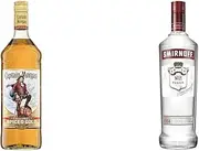 CAPTAIN MORGAN ORIGINAL SPICED 1L & SMIRNOFF RED 1L
