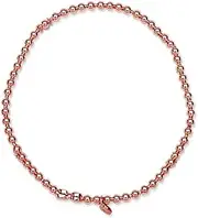 [JewelryWeb] 925 Sterling Silver Rose Plated 3mm Single Row Stretch Plain Bead bracelet Stretch-Bracelet for Women