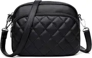 [Bognajin] Women's Small Messenger Bag, Lattice Design PU Leather, Lightweight with Adjustable Strap, Closure, Fashionable Shoulder Bag for Travel Shopping Parties Sports