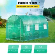 Walk-in Tunnel Greenhouse with Galvanized Frame & PE Cover, 3.7 x 2.1 x 2.1 m