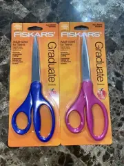 2-Pack Fiskars Graduate Scissors 8" Pink & Blue #153580 - Free Shipping -