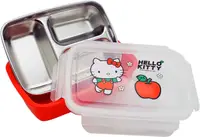 在飛比找樂天市場購物網優惠-Hello Kitty兒童不鏽鋼方型三格便當盒220ml